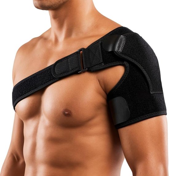 Verstelbare schouderbandage voor dames en heren, orthopedische schoudersteun voor blessurepreventie en herstel van sportblessures, links en rechts toepasbaar