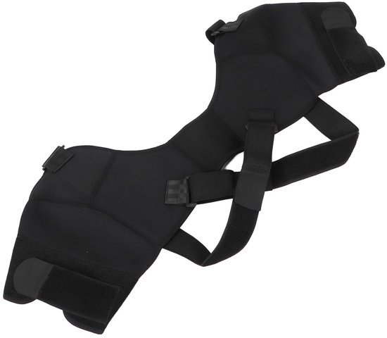 Verstelbare Schouderbandage voor Dubbele Schouderondersteuning, Beschermende Schouderwrap voor Sport, Outdoor Activiteiten en Houdingscorrectie, Maat M van Merkloos