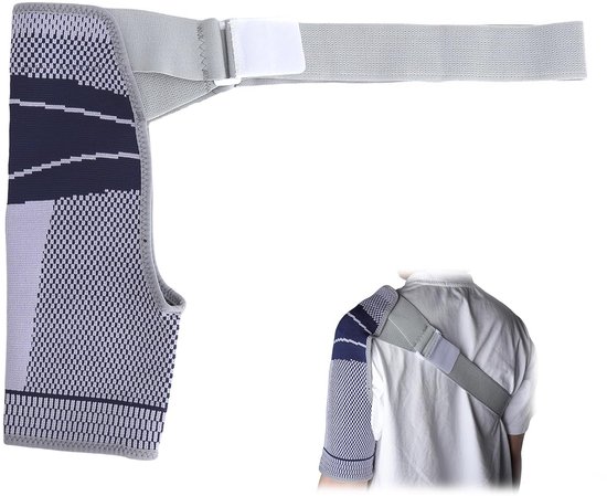 Verstelbare Schouderbandage voor Sport en Gewrichten, Elastische Steun voor Mannen en Vrouwen, Ideaal voor Blessurepreventie en Herstel (L)