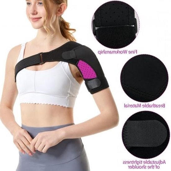 Verstelbare Schoudersteun - Ademend Nylon Schouderbrace voor Comfort en Ondersteuning voor Mannen en Vrouwen - Zachte Steun voor Links en Rechts van Merkloos