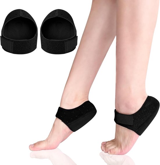 Verstelbare Siliconen Hielbeschermers voor Plantar Fasciitis en Hielspoor | Ademend en Comfortabel | Pijnverlichting voor Droge en Gebarsten Hielen | 1 Paar | Maat S 34-39