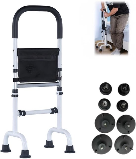 Verstelbare Sta-hulp voor Senioren met Antislip Zuignappen, Ideaal voor Mobiliteit bij Bed, Bank en Toilet