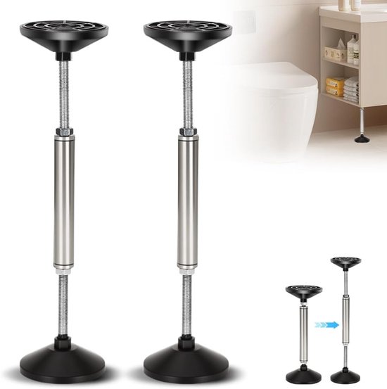 Verstelbare Steunbalk 15-52 cm, Ondersteuningssysteem voor Meubels, Tot 300 kg, Ideaal voor Keukenkasten, Badkamers en Sofas (Set van 2)