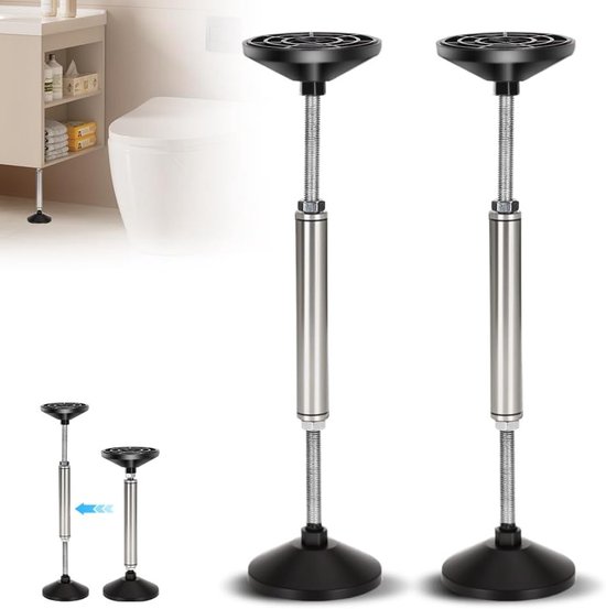 Verstelbare Steunbalk 38-52 cm, Ondersteuningssysteem voor Kasten, Sofas en Wastafels, Tot 300 kg Draagvermogen, Ideaal voor Badkamer- en Keukenkasten (Set van 2)