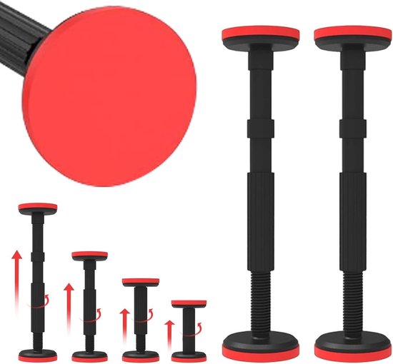 Verstelbare Steunbalk voor Meubels, Hoogte 18-45 cm, Telescopische Ondersteuning tot 200 kg, Ideaal voor Kasten en Banken, Set van 2