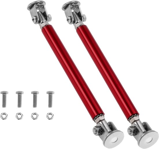 Verstelbare steunstangen voor autosplinters - 2 stuks, rode aluminiumlegering, voorste achterlip, stevig en duurzaam