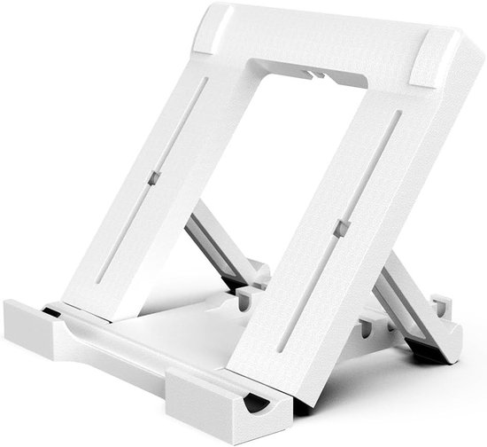 Verstelbare Tabletstandaard en Telefoonhouder voor 7-10 Inch Tablets en Smartphones, Geschikt voor iPad, Samsung Galaxy en Kindle Fire, Wit van Merkloos