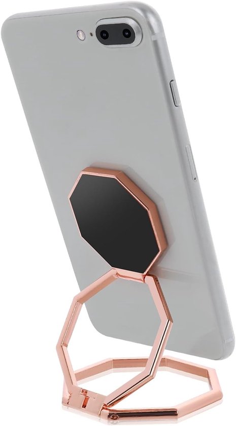 Verstelbare Telefoonringhouder met 360° Rotatie, Handige Vingerstand en Opvouwbare Steun voor Mobiele Telefoons