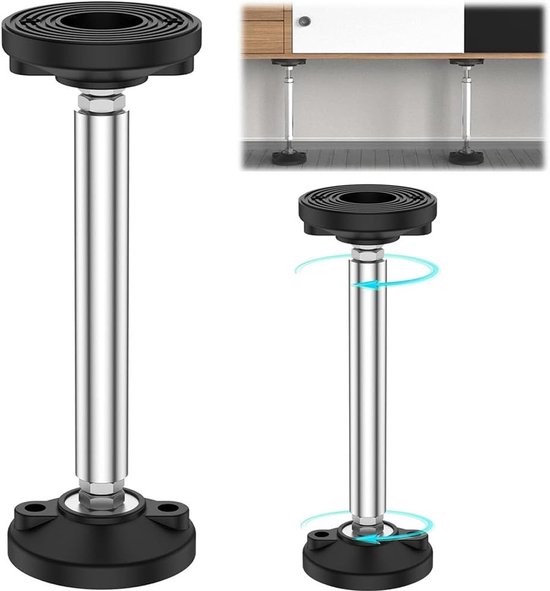 Verstelbare telescopische steunpalen voor badkamerkasten - 2 stuks, hoogte 30-45 cm, ideaal voor meubelondersteuning en liftingstools
