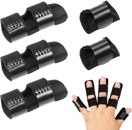 Verstelbare vinger spalk met verwijderbare metalen staaf, duimspalk voor vingerbescherming bij artritis, tendinitis en breuken
