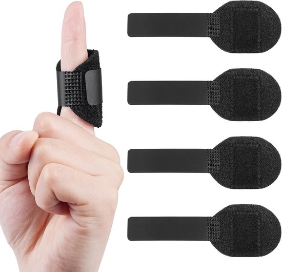 Verstelbare vingerspalk met afneembare metalen stang - 4 stuks handsteun voor sportblessures, volleybal, tennis en basketbal