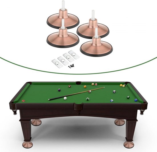 Verstelbare voetplaten - Tafel nivelleerders - Biljarttafel stabiliseren - Roestvrij staal - 162 mm diameter - Roségoud