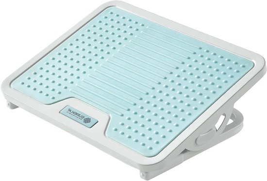 Verstelbare voetsteun voor onder bureau met massageoppervlak, ergonomisch ontwerp, 20 graden kanteling en metalen frame voor optimaal comfort tijdens het werken