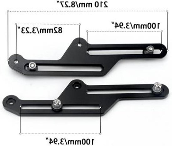 Verstelbare Windscherm Steun Regulator Set Anodized Zwart Vervanging voor Tenere 700 XT700Z 2019-2021 met Roestvrijstalen Bevestigingen en Hoogteverstelling