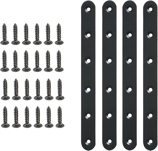 Verstevigingshoeken van RVS voor meubels - Rechte platen en staven, 195 x 20 x 3 mm, duurzaam en stevig