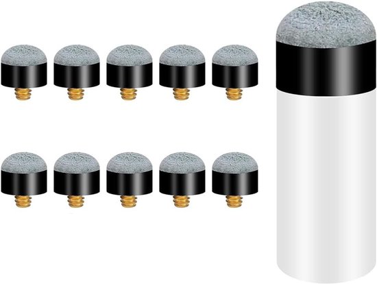 Vervangingsschroeven voor biljartkeu tips met biljartnaalden, 12 mm, grijs - Accessoire set voor snooker en biljartspellen