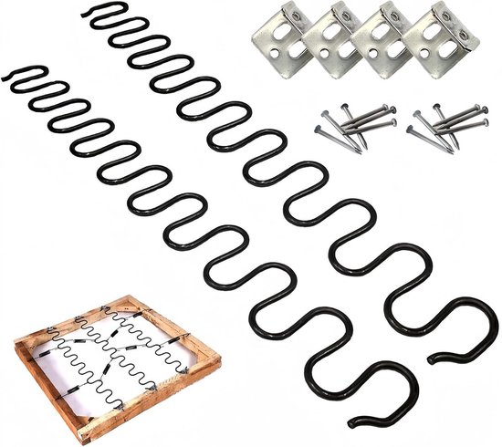 Vervangingsveren voor Sofa van 45 cm - Golfveren voor Meubels, Reparatieset met Clips en Schroeven, Duurzame Meubelonderdelen voor Comfort en Ondersteuning