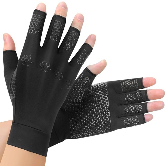 Verwarmende compressiehandschoenen voor artritis, vingerondersteuning en ergonomisch ontwerp voor dagelijks gebruik, slapen en sporten