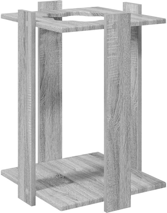 vidaXL - Biljartkeu-stand - Bewerkt - hout - 42 - x - 43 - x - 60 - cm - Grijs - Sonoma