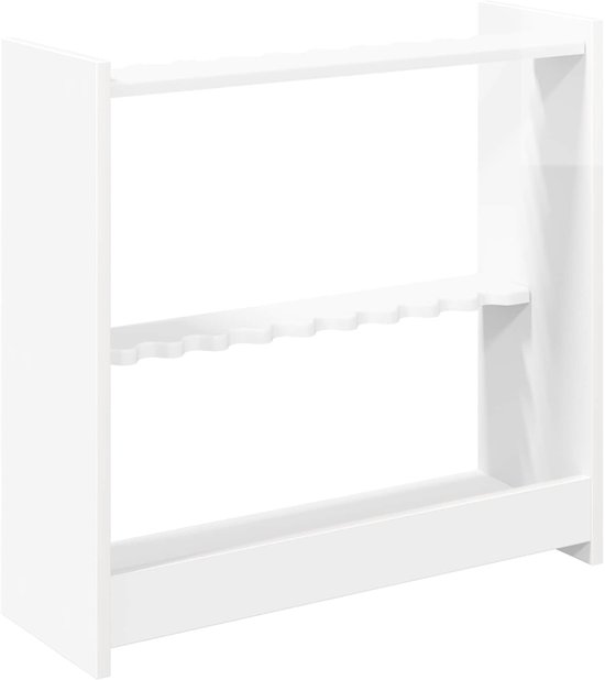 vidaXL - Biljartkeu-stand - Bewerkt - hout - 60 - x - 20 - x - 57 - cm - Glanzend - Wit