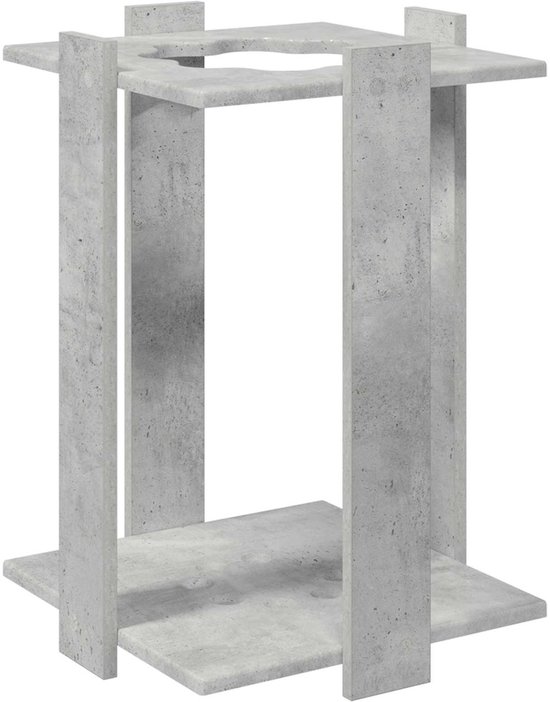vidaXL - Hengelhouder - Bewerkt - hout - 42 - x - 43 - x - 60 - cm - Betongrijs
