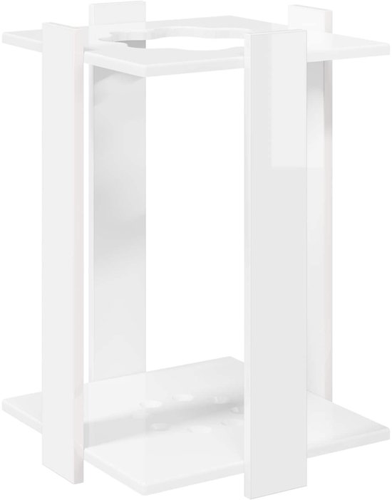 vidaXL - Hengelhouder - Bewerkt - hout - 42 - x - 43 - x - 60 - cm - Hoogglans - Wit