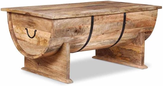 vidaXL Mangohouten Salontafel Massief Salontafels Woonkamertafel Salon Tafel