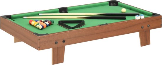vidaXL - Minipooltafel - 3 - Feet - 92x52x19 - cm - bruin - en - groen van vidaXL