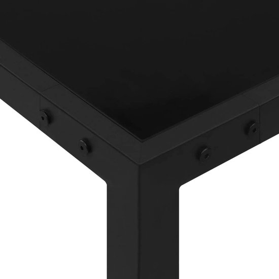 VidaXL Tuintafel 130x130x72 cm staal en glas zwart