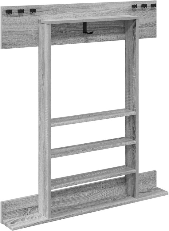 vidaXL - Wandgemonteerde - hengelhouder - Bewerkt - hout - 93 - x - 12 - x - 103 - cm