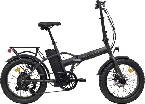 Villette le Gros elektrische vouw fatbike 13Ah 7sp 20 inch Dark Grey van Villette