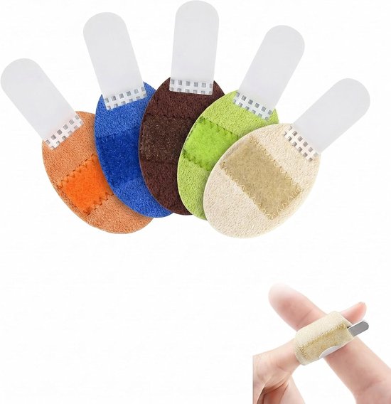 Vingerspalk set van 5 stuks, meerkleurig, vingerbandage voor snapvingers en capsulescheuren, ondersteuning voor wijsvinger en andere vingers