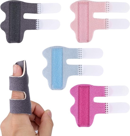Vingersteun spalken set van 4 (4 kleuren) voor ondersteuning en stabilisatie van vingers