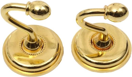 Vintage Alloy Pommel Haakjes - 2 Stuks, Gordijnsteunen voor Deur en Wand, Ideaal voor Hoeden en Decoratie (Goud)