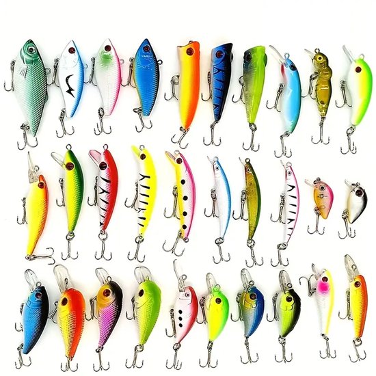 Visset - 30 stuks kleine kunstaas pluggen - Baars - Snoekbaars - Snoek van Ribelli