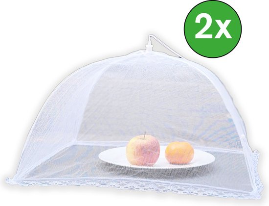 Vliegenkap - voedselkap - foodcover opvouwbaar wit 45 cm Flystopper - 2 stuks van Flystopper