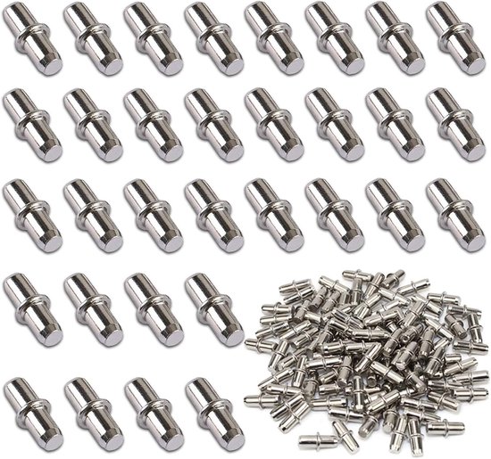 Vloersteunen voor metalen planken, diameter 5 mm, 100 stuks, zilver, stevig en duurzaam