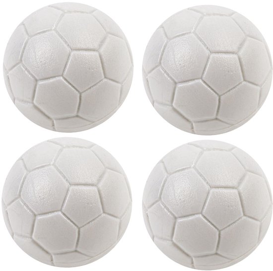 Voetbalballetje profiel wit 36 mm per 4 van Merkloos