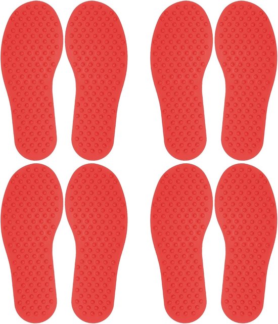 Voeten Markers voor klaslokaal - 4 paar plastic vloer voetvormige antislip vlekken tapijt markers voor onderwijs - voorschoolse kinderen leraar benodigdheden - rood