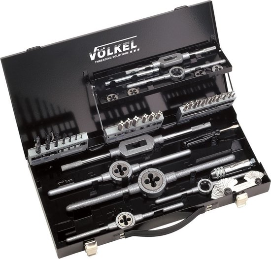 VÖLKEL handtap- en snijplaat-set P.V.1, ISO metrisch draad DIN 13, M3 - M12 van VÖLKEL