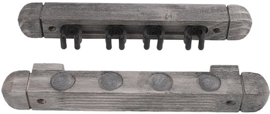 VT Goods - Pool Cue Rack - Wandgemonteerde Pool Cue Stick Houder - Stijlvolle opslagoplossing - Houten Biljartkeu Wandrek - Geschikt voor thuis en c...