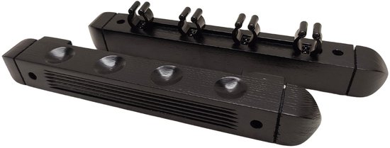 wand keu rek 4-keus black-oak voor pool-, biljart- & snookerkeu's van Buffalo