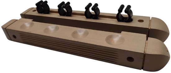 wand keu rek 4-keus grey-oak voor pool-, biljart- & snookerkeu's van Buffalo
