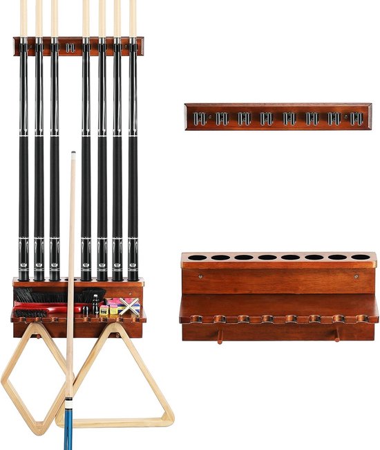 Wandhouder Billiart Cue Rack voor 8 Keuen - Keu Opbergsysteem van Merkloos