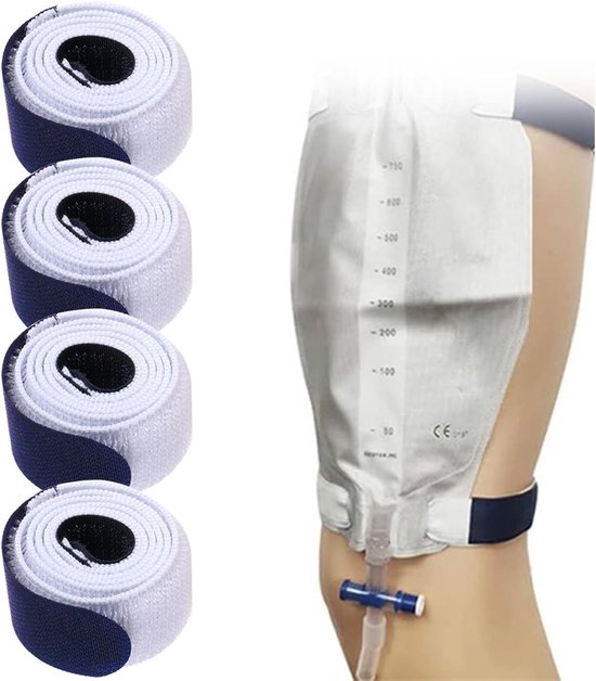 Wasbare en Herbruikbare Beugels voor Urine Drainagezakken - Antislip, Zacht en Elastisch - 4 Stuks voor Incontinentie bij Mannen en Vrouwen