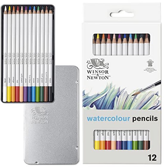 Watercolor Krijt Set - 12 Kleurige Artist Crayons voor Vivid Tekeningen met Hoogwaardige Pigmenten