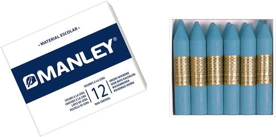 Waxkrijtjes Set - Kleurpotloden - Creatief Tekenen - Chisel Tip - 12 Stuks - Lichtblauw