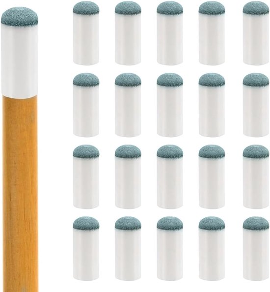 WeddHuis 20 stuks vervangende biljartkeu-kopjes, biljartkeu-doppen, poolkeu-accessoires, staaf, biljartdop (13 mm) - ShopVlot