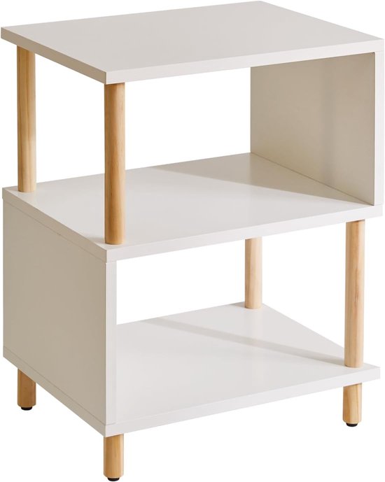 Witte Bijzettafel, Kleine Eindtafel, Moderne Nachtkast met