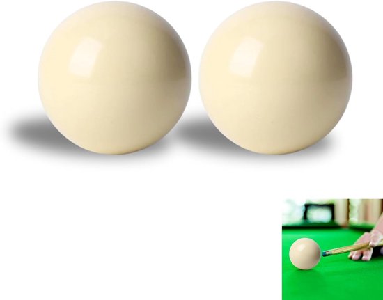 Witte biljartballen set van 2 stuks, 5.8 cm, ideaal voor pool en snooker training, recreatieve spellen en sportactiviteiten van Merkloos